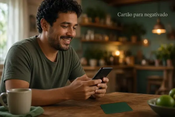 Pessoa avalia um cartão com nome negativado em mente.